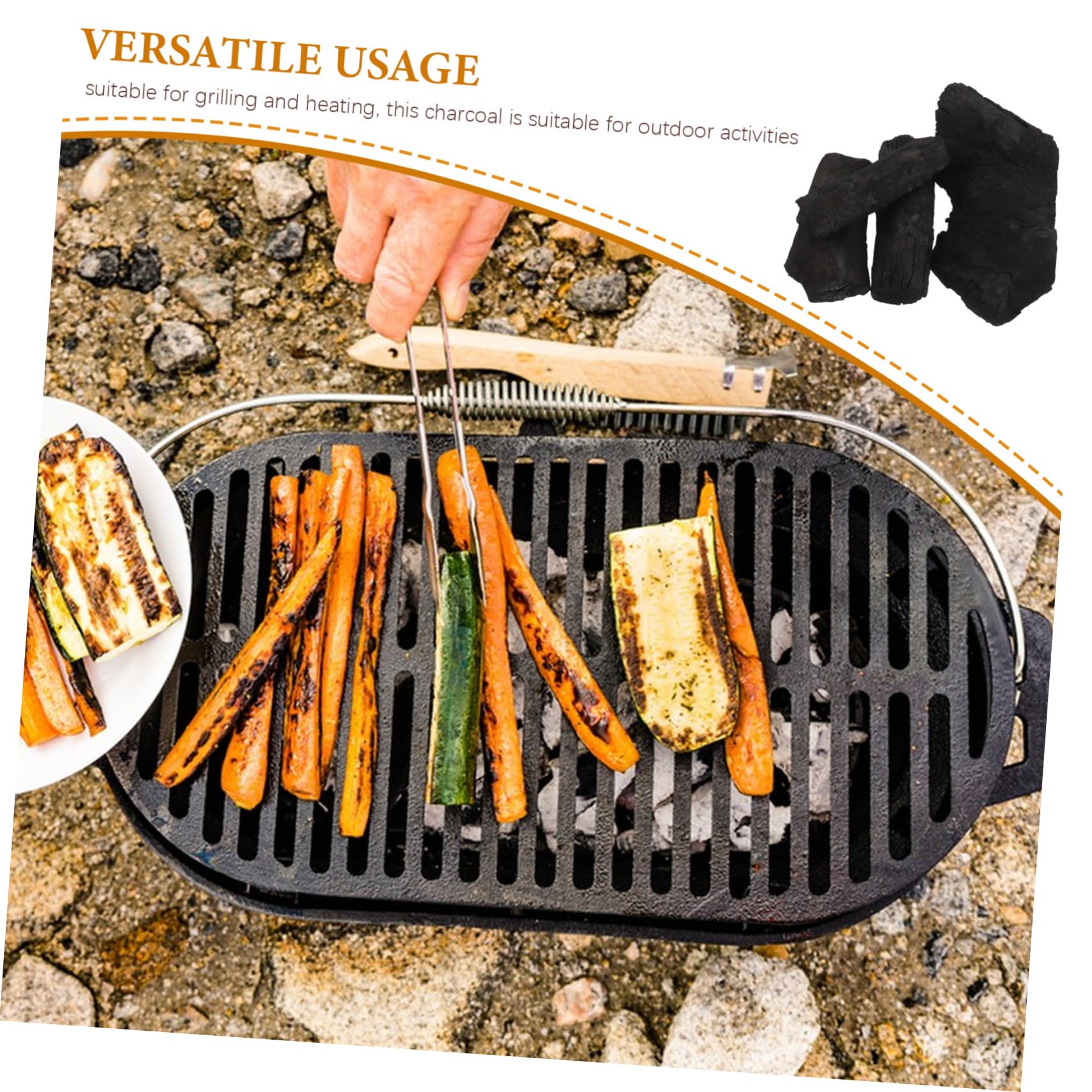 Didiseaon Carbón Vegetal para Barbacoa y Parrilla, Encendido Fácil, Larga Duración, 1 Bolsa, Adecuado para Acampar y Chimenea, Realza el Sabor