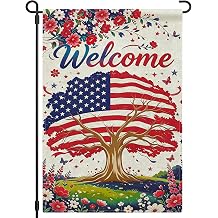 4th of July Garden Flags America Patriotic Welcome Home Red White and Blue Decorations Spring Garden Yard Flag 12x18 Double Sided for Outside Memorial Day Fourth of July Decorations Front Porch Decor