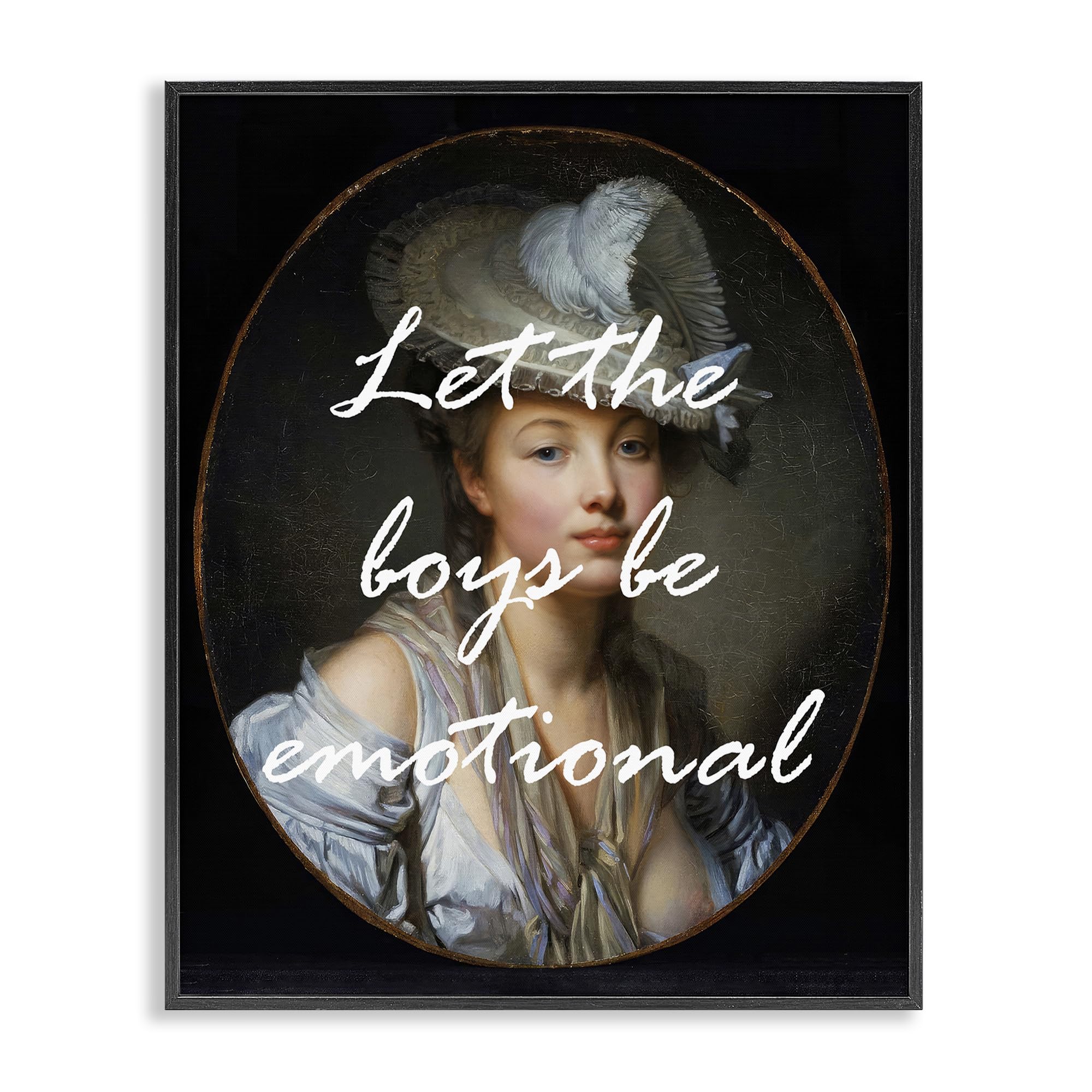 Stupell Industries 'Let The Boys Be Emotional', Framed Giclee Art, Black, 16 x 20 Inches, Easy to Hang and Sturdy, Made in USA, by Tina LeCour