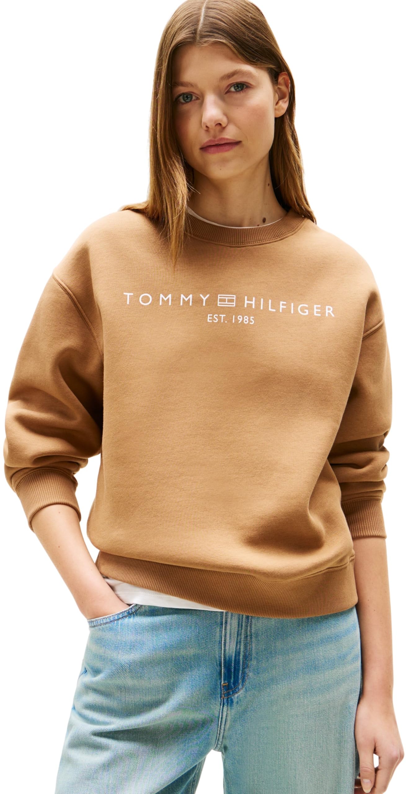 Tommy Hilfiger Damen Sweatshirt ohne Kapuze