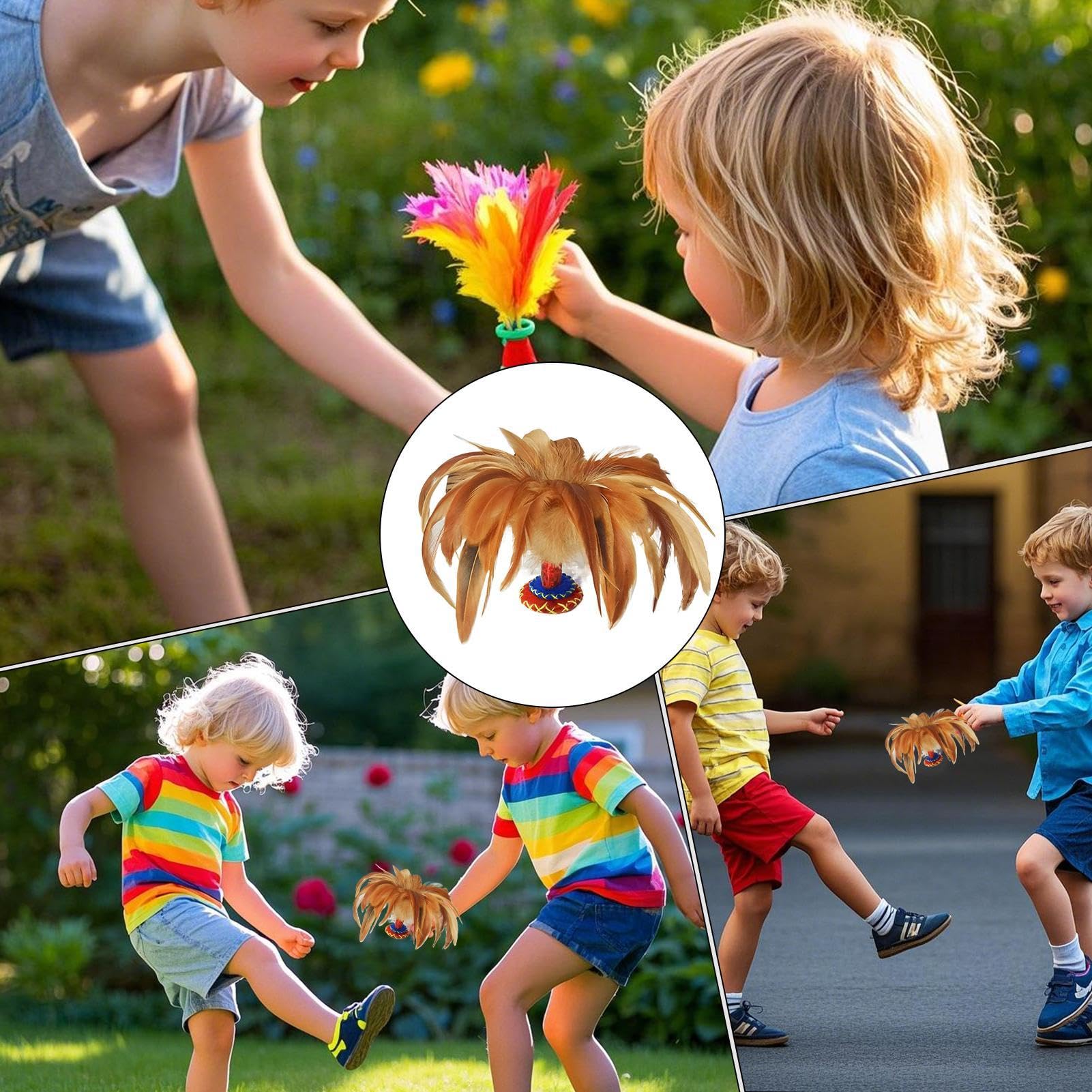 Jeu Pied Chinois Jianzi Chinois - Volant De Kick Plumes Colorées Pour Sport Intérieur/Extérieur Ballon De Foot