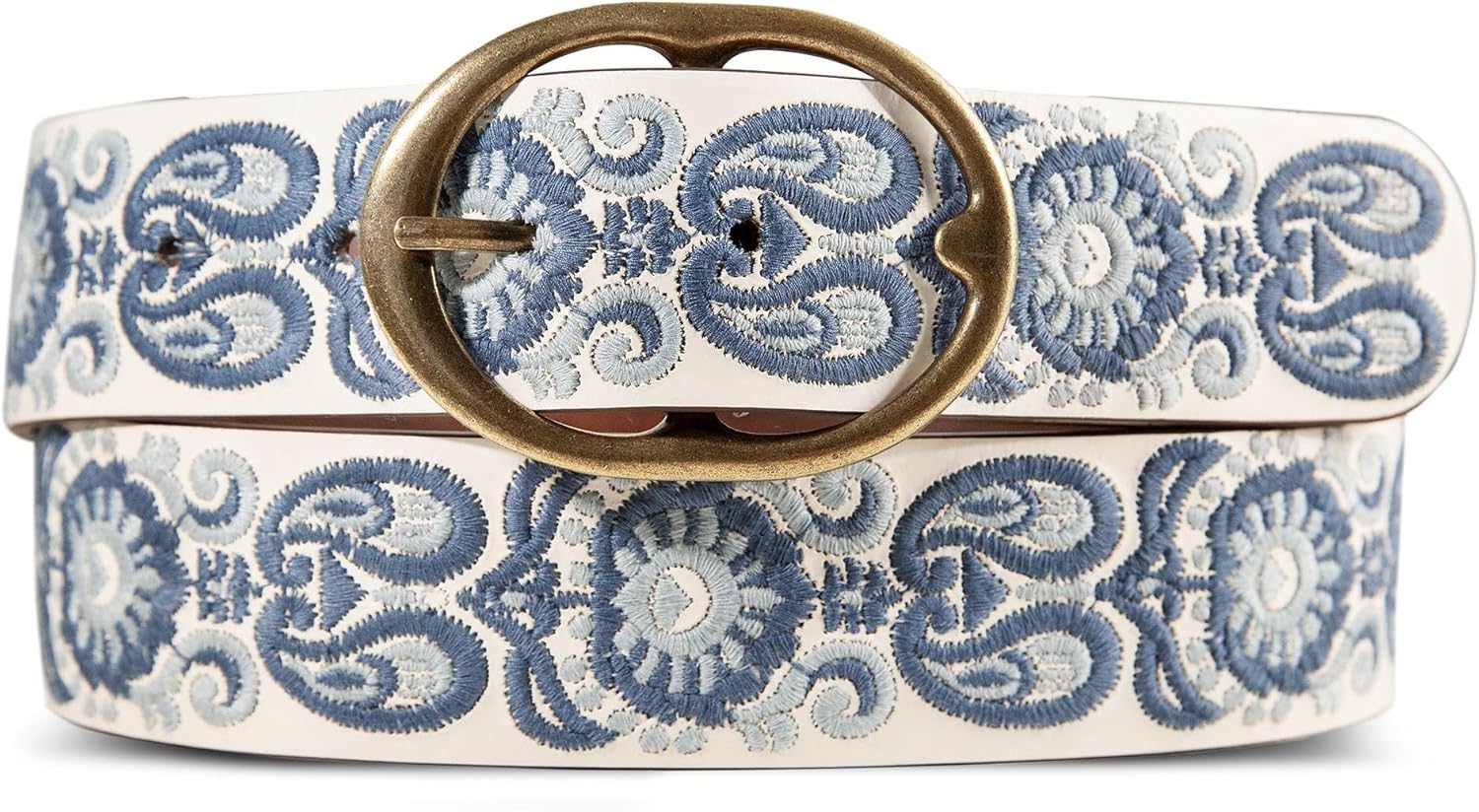Lucky Brand Women's Embroidered Leather Belt | Stylish | Classic | Western-Inspired | American Heritage | Jean | Pant