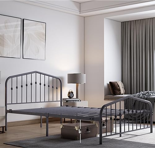 Miniatura 20 de Golden Gate Beds, base de cama de plataforma de metal, resistente, base de colchón de acero resistente, no necesita somier, fácil montaje, base
