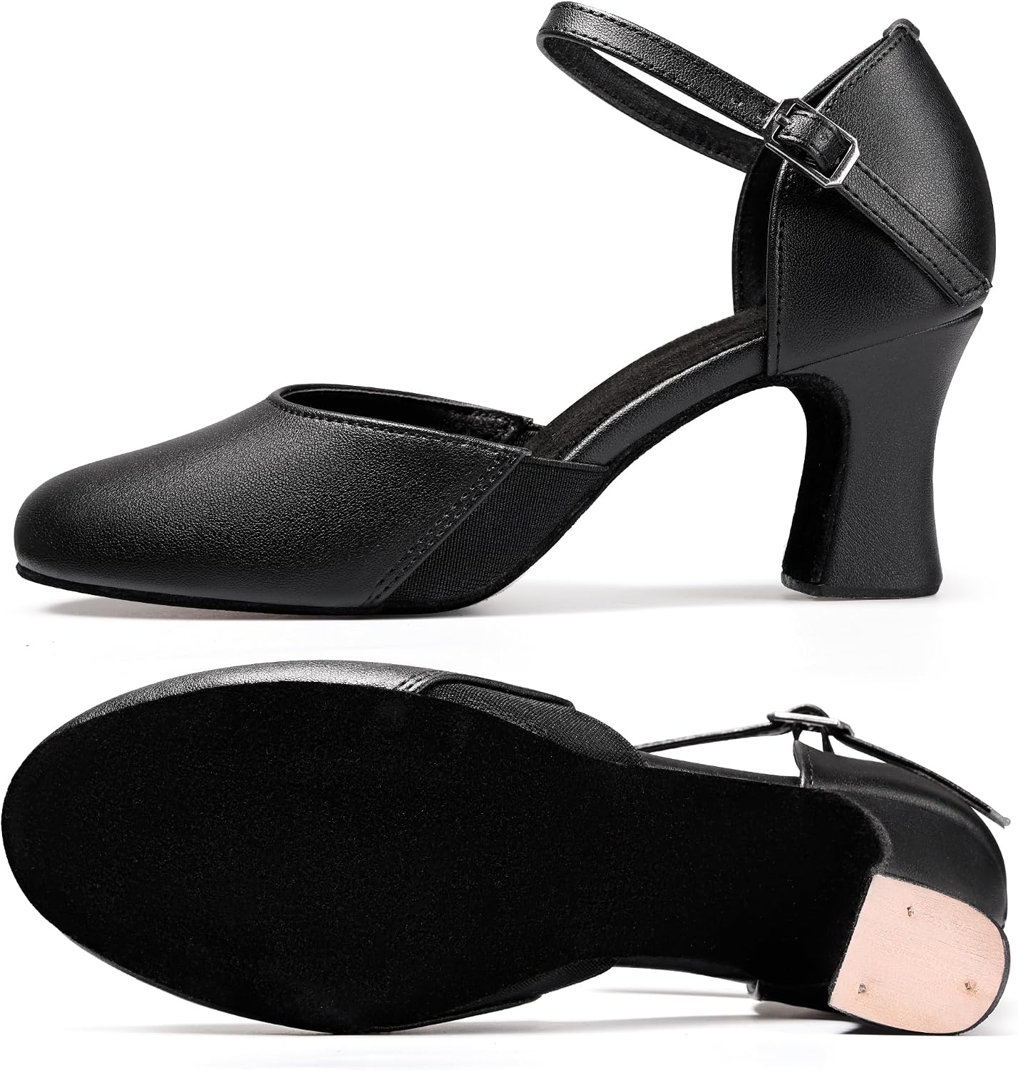 Dynadans 2" Character Shoes for Women Side Elastic Dance Heels for Ballroom Salsa Tango Wedding Flamenco Latin