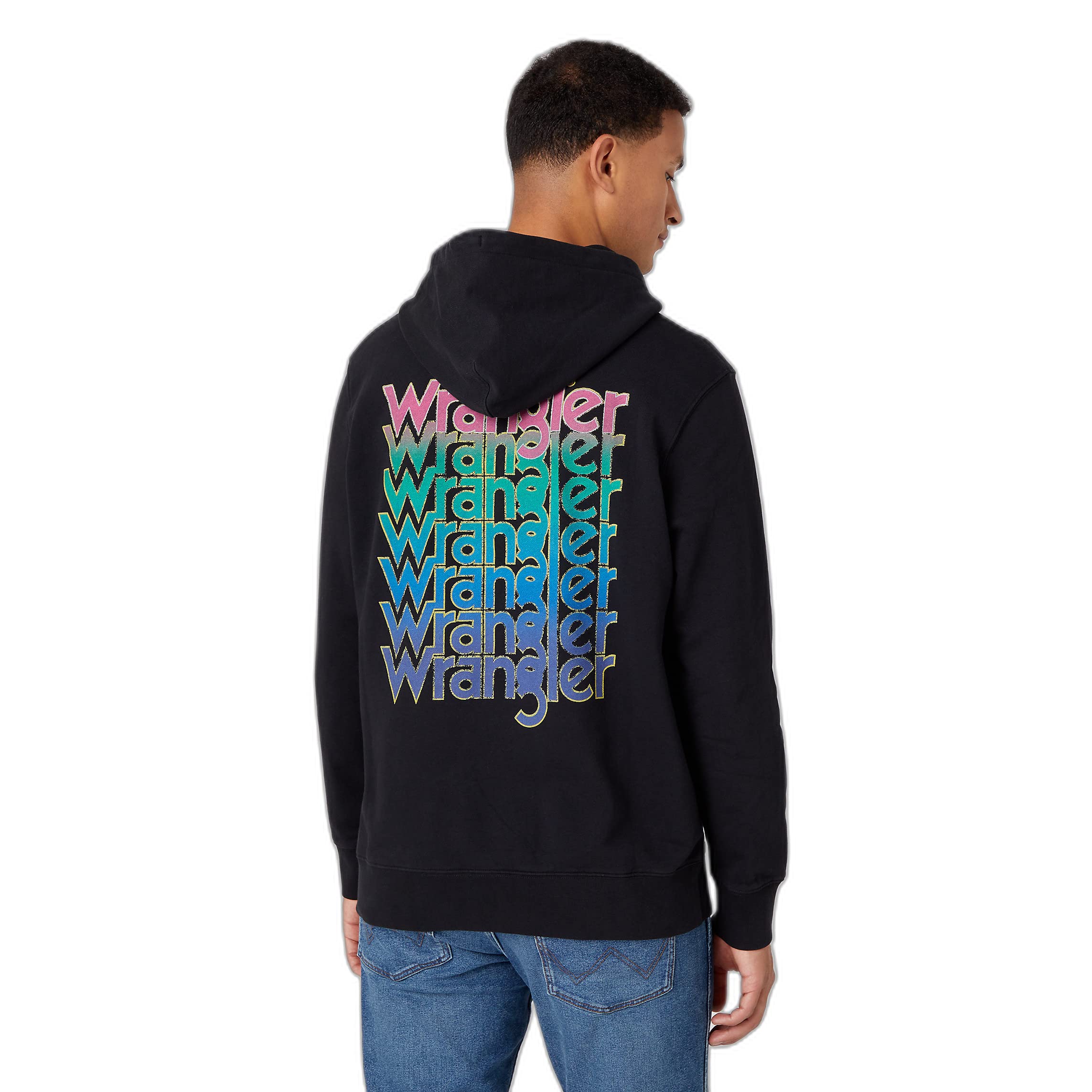 Wrangler Men's Graphic Hoodie Hooded Sweatshirt, black, L