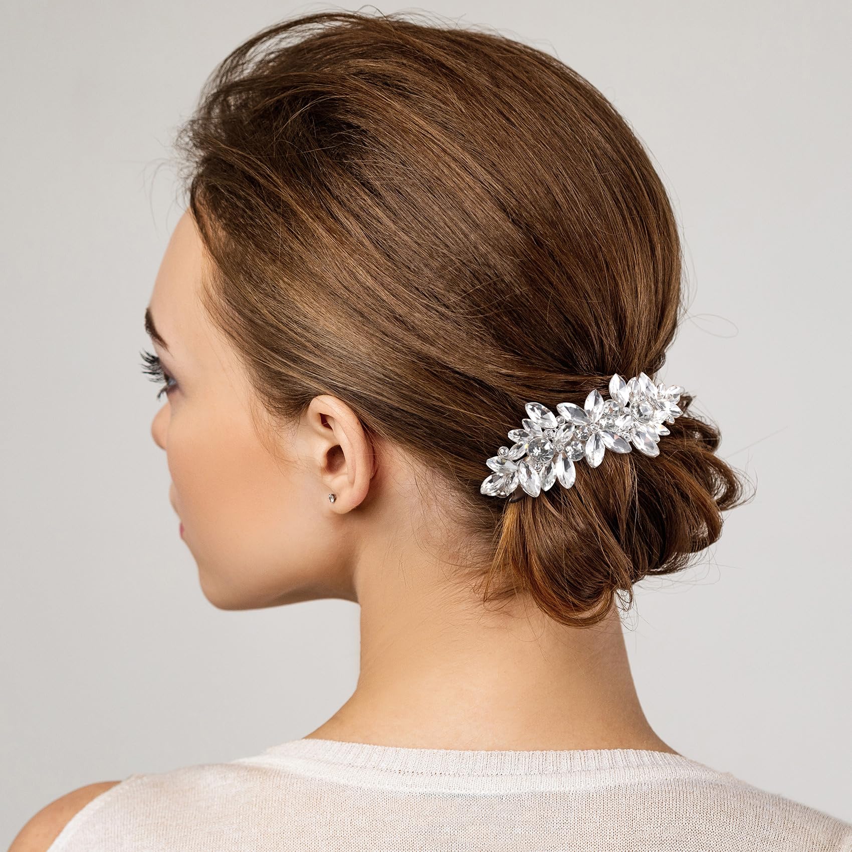 ? Rosette Crystal Hair Piece c+i H060CLAG Amazon.com : Joez Wonderful Rhinestone Hair Clips, Silver  main image 3