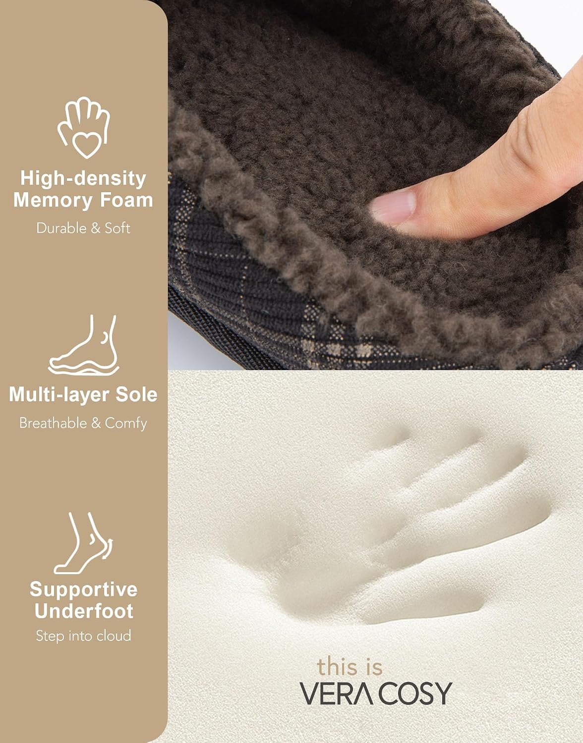  Men's Cozy Slip-on Slippers Corduroy Memory Foam House Shoes thumbnail