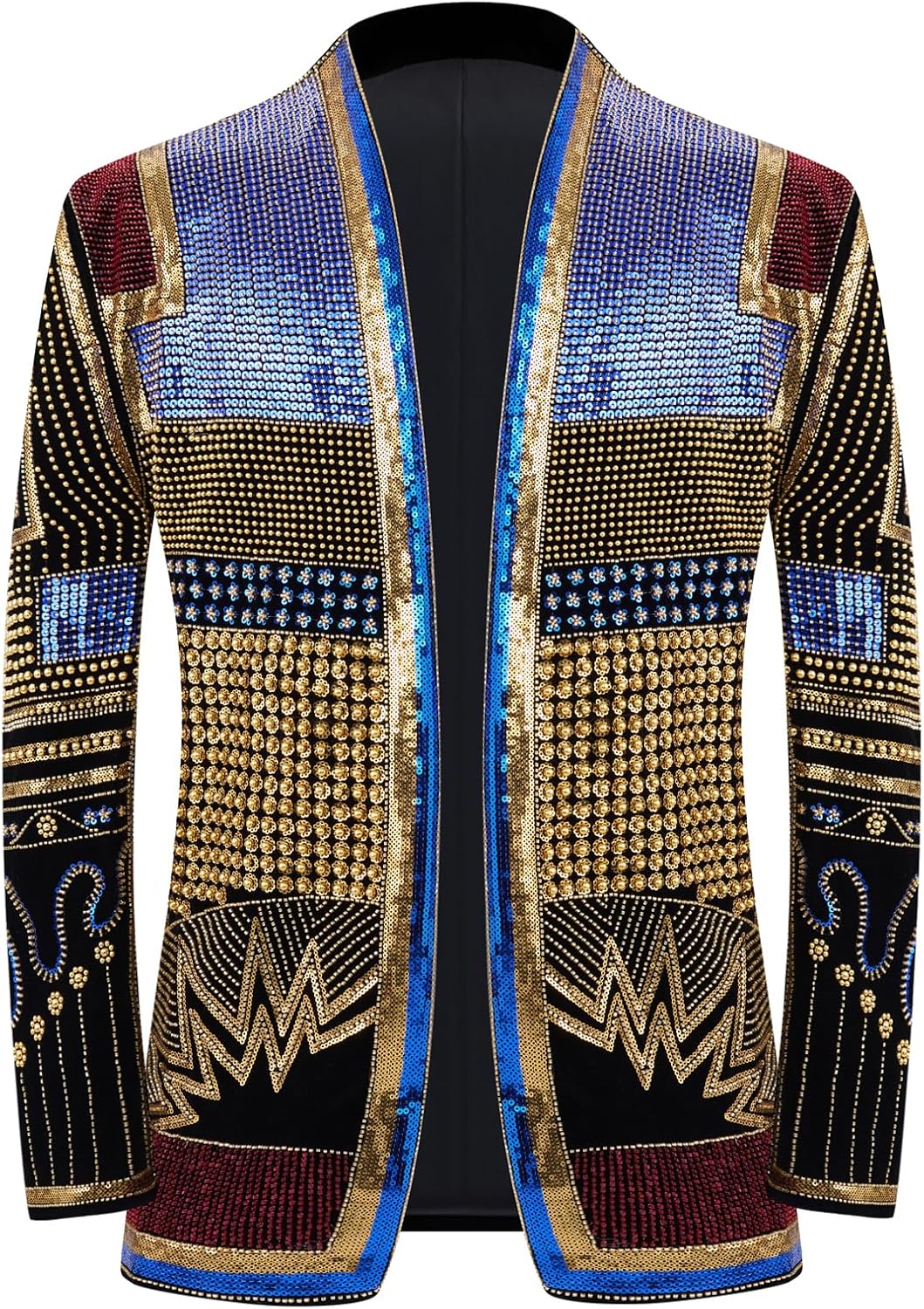 Men's Sequin Blazer, Floral Tuxedo Jacket, Lapel Suit for Party Wedding Banquet Prom
