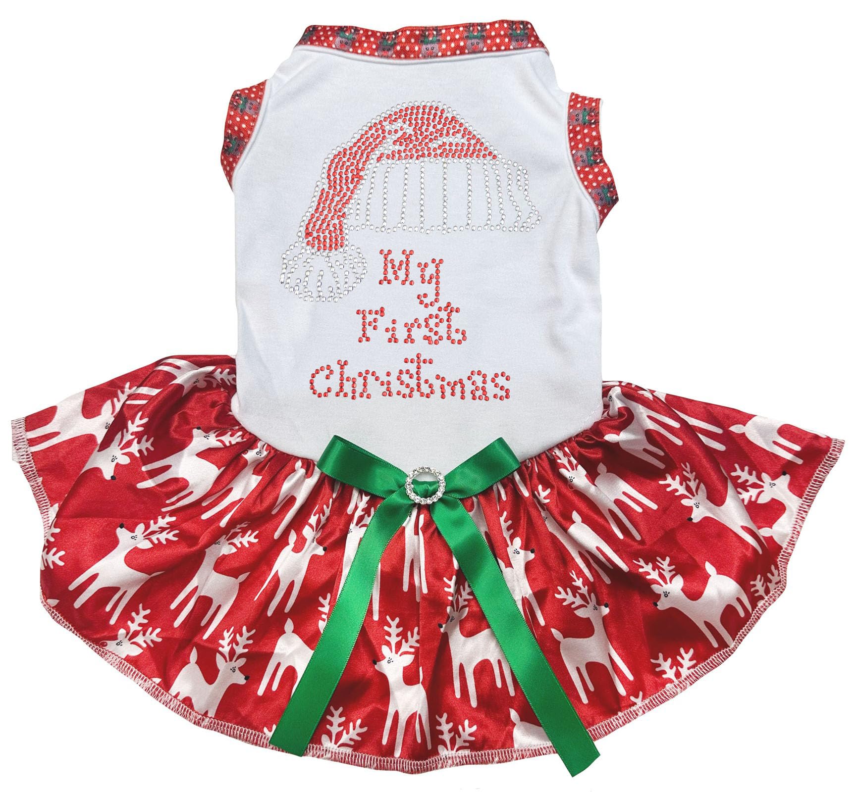 Robe Noël grand chien XL confortable habit strass sans gêne