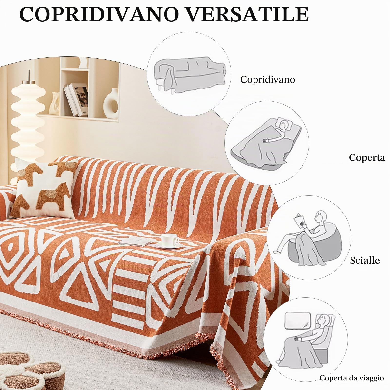 SHANNA Copridivano 2 3 4 Posti Mobili Protector, Ciniglia Copri Divano Antigraffio Gatto, Copridivani Lato AB disponibile, Pesante Inverno Copri Divani, Fodera Divano Antimacchia Lavabile Antiscivolo