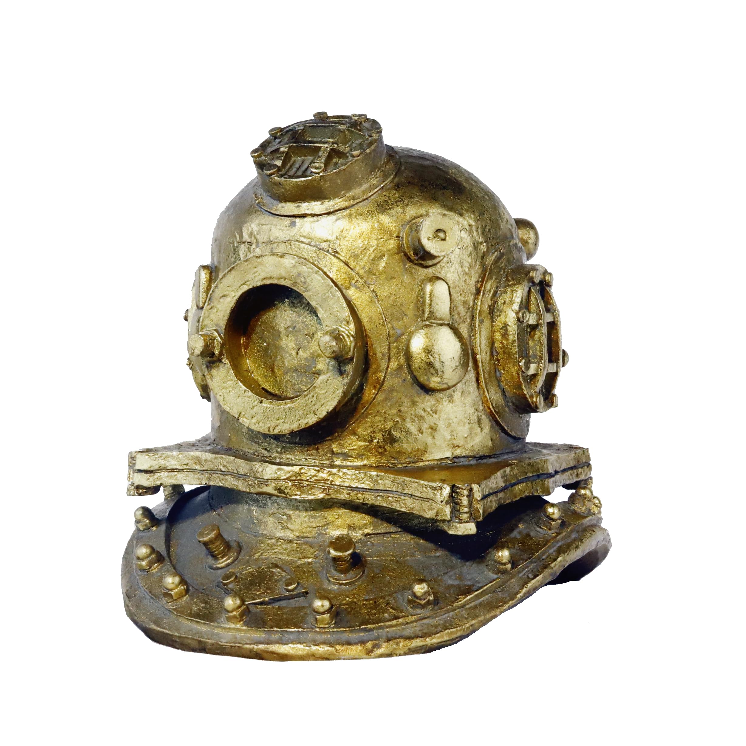 VICTAR DESIGN Antique Diving Helmet Minature Model Nautical Themed Decor Navy Diver Helm Coin Bank for Home Office Desktop Counter Collective Deep Sea Scuba Figurine Present