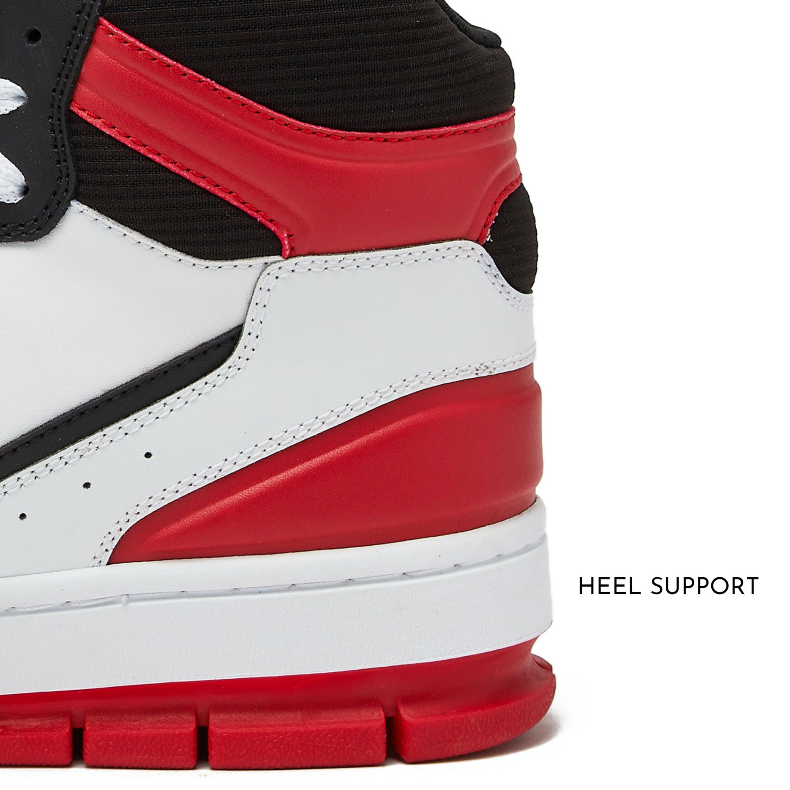 Avia 821 High Top Sneakers for Men, Indoor or Outdoor Mens Basketball Shoes - Black/Red/White Trim, 10 Medium