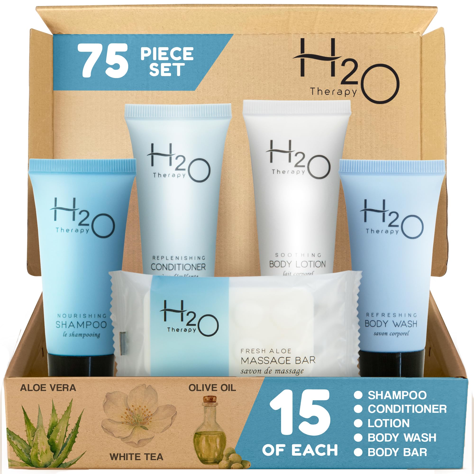 Amazon.com : H2O Therapy Hotel Soaps & Toiletries Bulk Set | 1