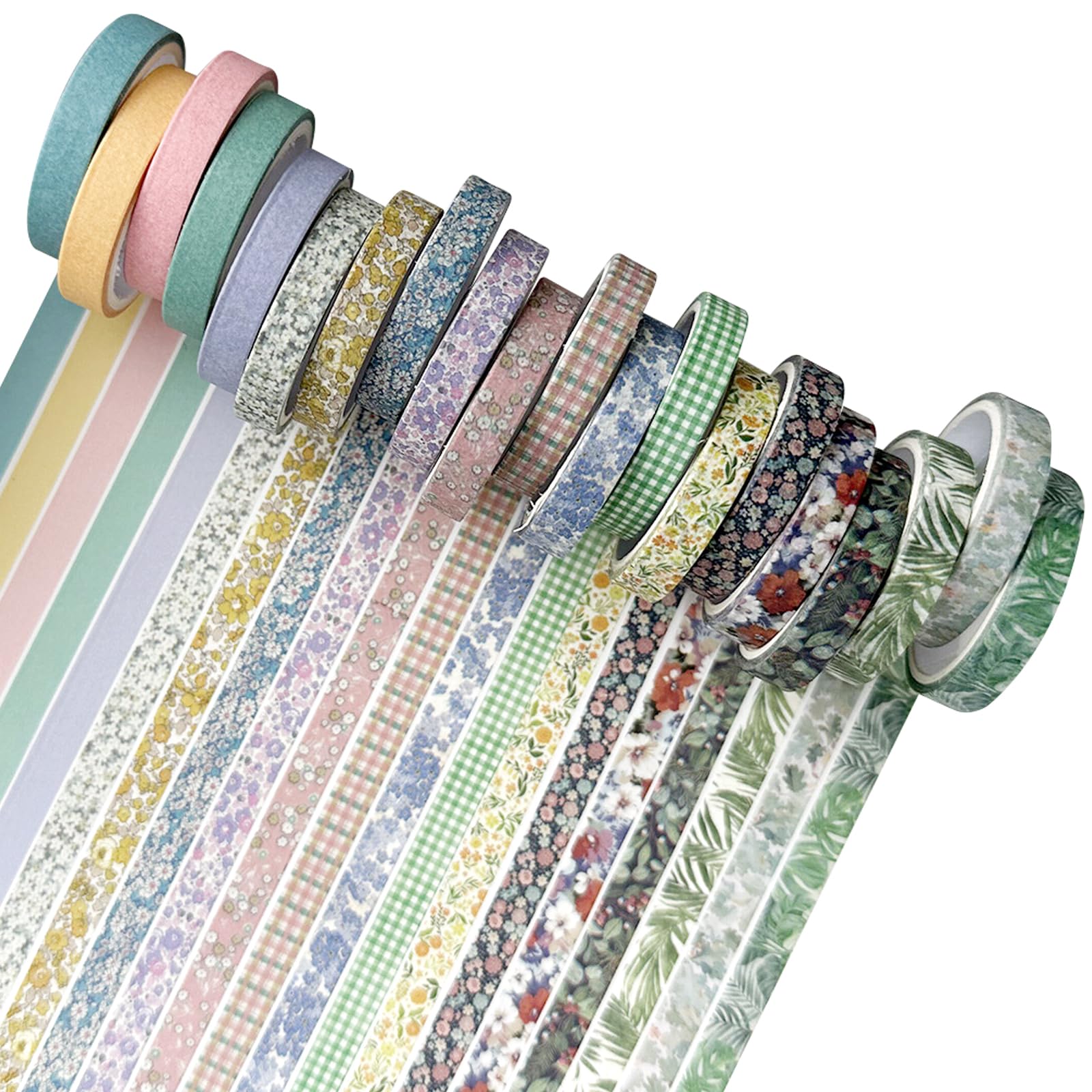20 Rolls Washi Tape Set - Floral Butterfly Decorative Masking - View #8