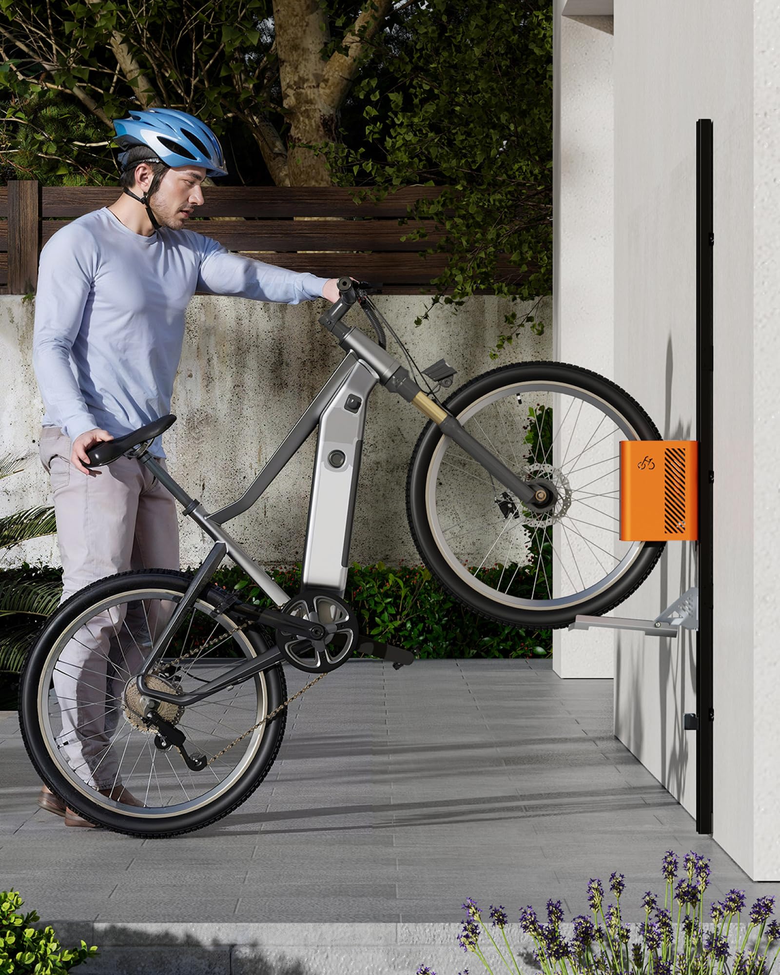 monTEK Automatyczny Uchwyt Rowerowy na Ścianę, Pionowy Wieszak Rowerowy do Opon 24-29 Cali, Udźwig do 32 kg, Oszczędność Miejsca w Garażu dla Rowerów Górskich, Szosowych i E-bike