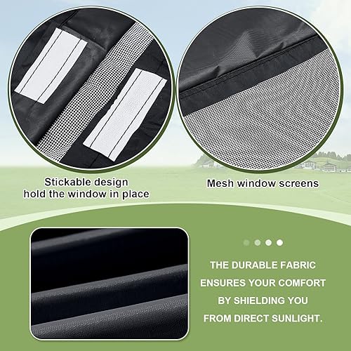 Miniatura 3 de 4 piezas de toldo con cremallera completa para marco de toldo de 10 x 10 pulgadas, pared lateral de repuesto para ventana de malla para tienda de