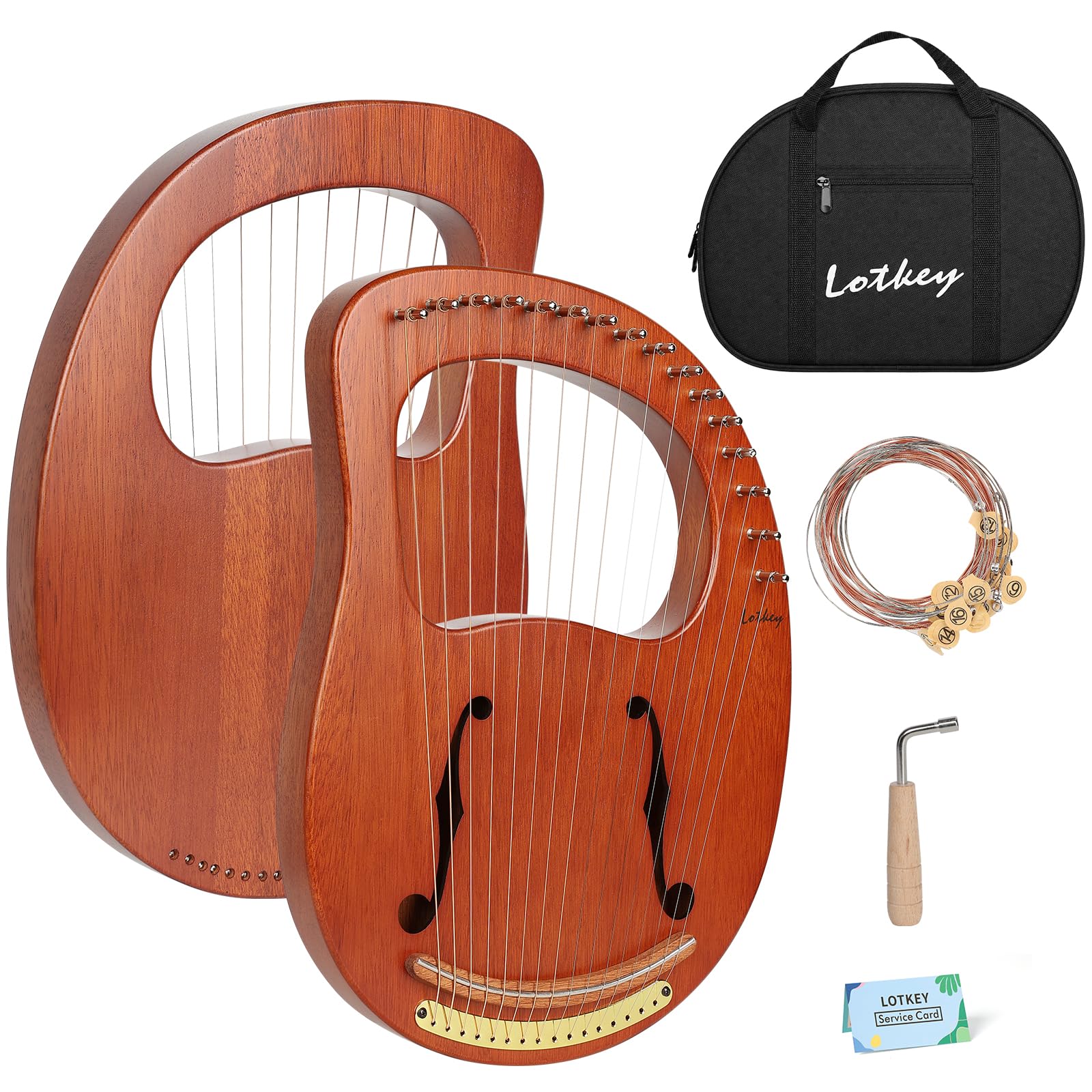 Amazon.com: Lotkey Lyre Harp，16 Metal Strings Iron Saddle