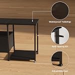 Mexin LED TV Stand pour la chambre, 46 1 cm TV Stand avec stockage pour 43, 50, 55 1 cm TV, Centre de divertissement avec étagères ouvertes & Les sorties de courant, TV Console pour salon, Noir