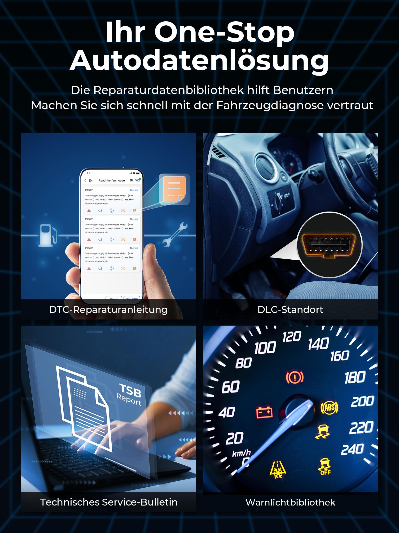 TOPDON Topscan OBD2 Diagnosegerät, Aktiver Test, OBD2 Bluetooth Adapter mit 8 Reset-Diensten, OBDII-Allsystem-Diagnosetool, Motor-Prüfen, Fahrzeugleistungstest, für iPhone und Android | Repair Guides, AI Assistant, Bluetooth Car Scanner, Performance Test,