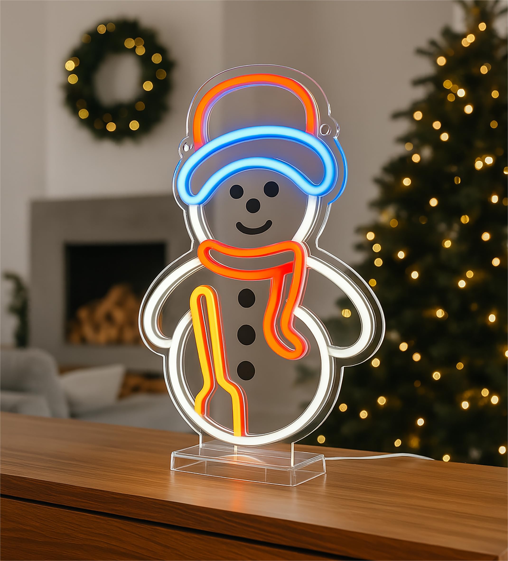 Xmas Haus Christmas Snowman LED Neon Lights with USB Festive, Safe, Easy to Use, Perfect for Home Décor