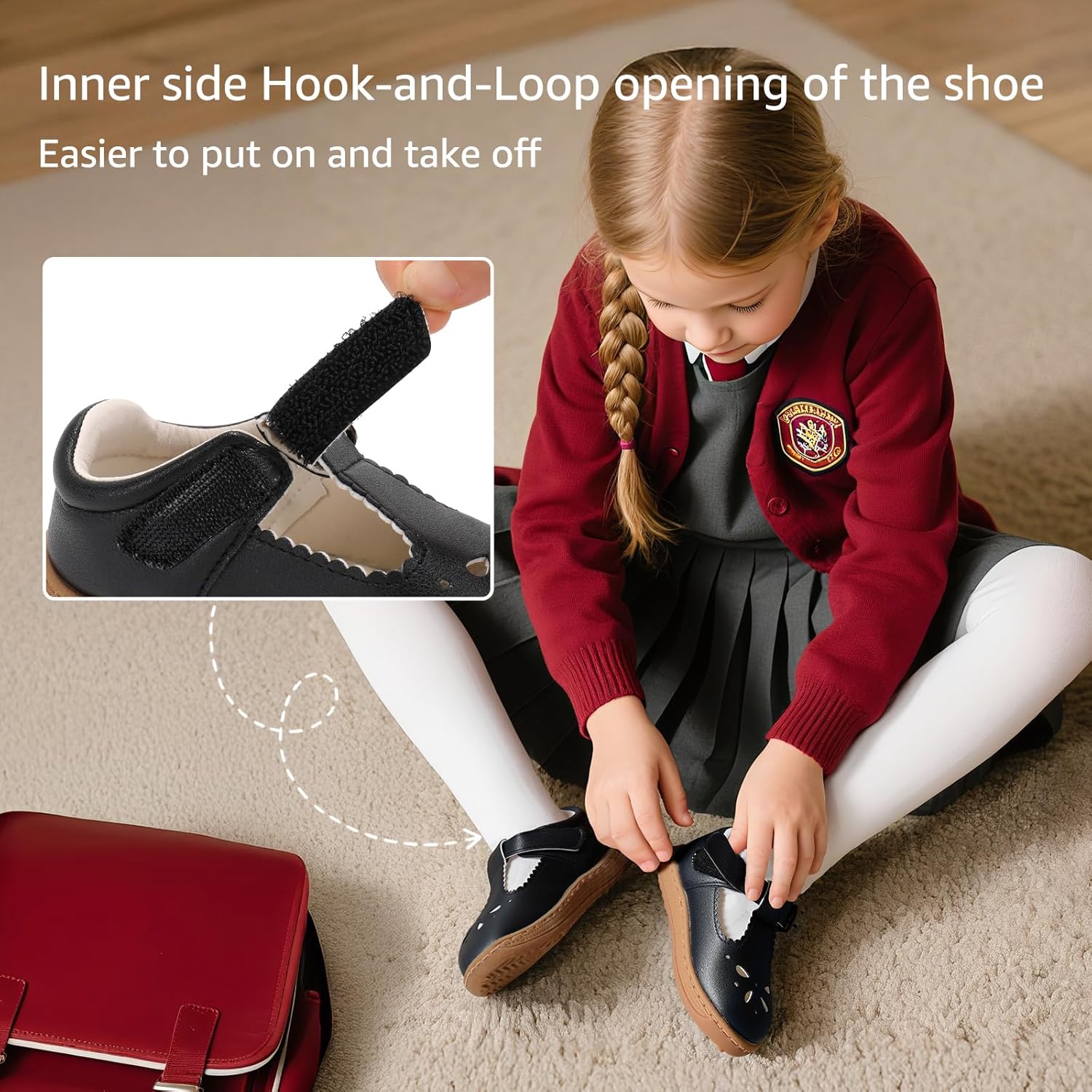 Toddler Girl Mary Jane Dress Shoes Wide Ballet Flats for Girls Party School Shoe - Image 5