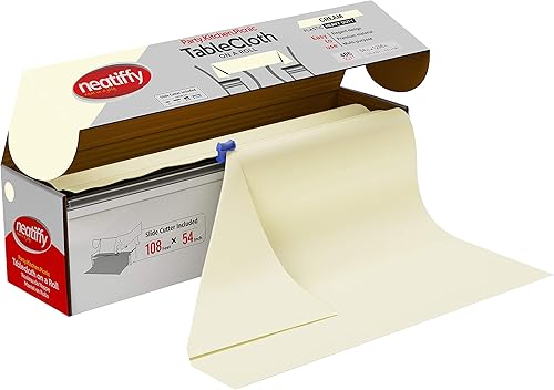 Neatiffy - Rollo de mantel de plástico desechable e impermeable de 54 pulgadas x 108 pies, para mesas de cualquier forma, pícnics, fiestas,