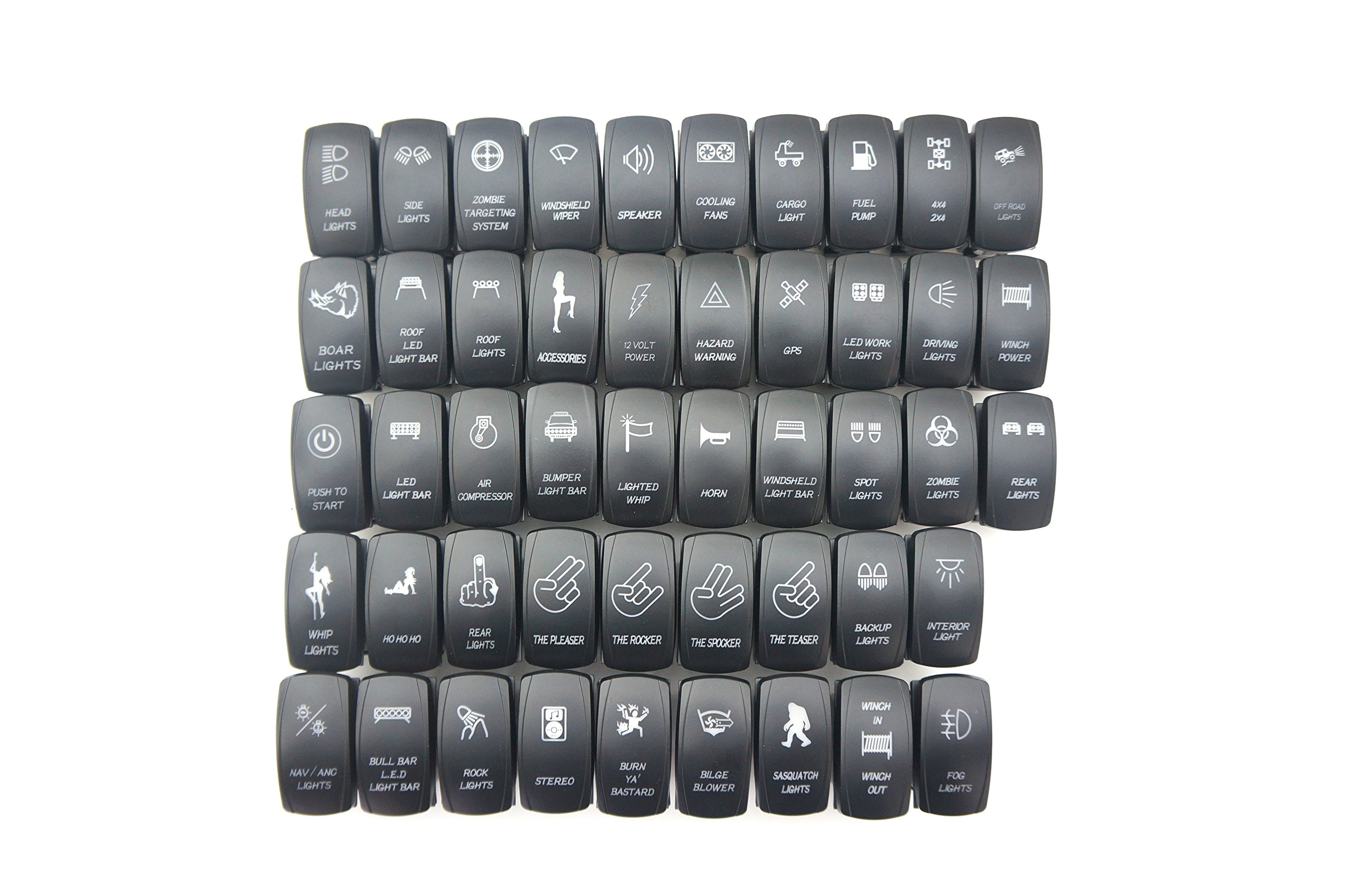 Amazon.com: Laser Backlit White Rocker Switch Side Lights