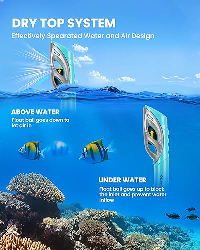 Miniatura 3 de OutdoorMaster Mobula Equipo de esnórquel para adultos, máscara de buceo y juego de esnórquel con vidrio templado antivaho, snorkel seco superior