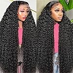 250% Density 13X6 Deep Wave Lace Front Wigs Human Hair Curly Wig Wet and Wavy HD Lace Front Wig Pre Plucked 100% Real Human Hair No Synthetic Blend No Tangle No Shedding Triple Lifespan 3X 24 Inch