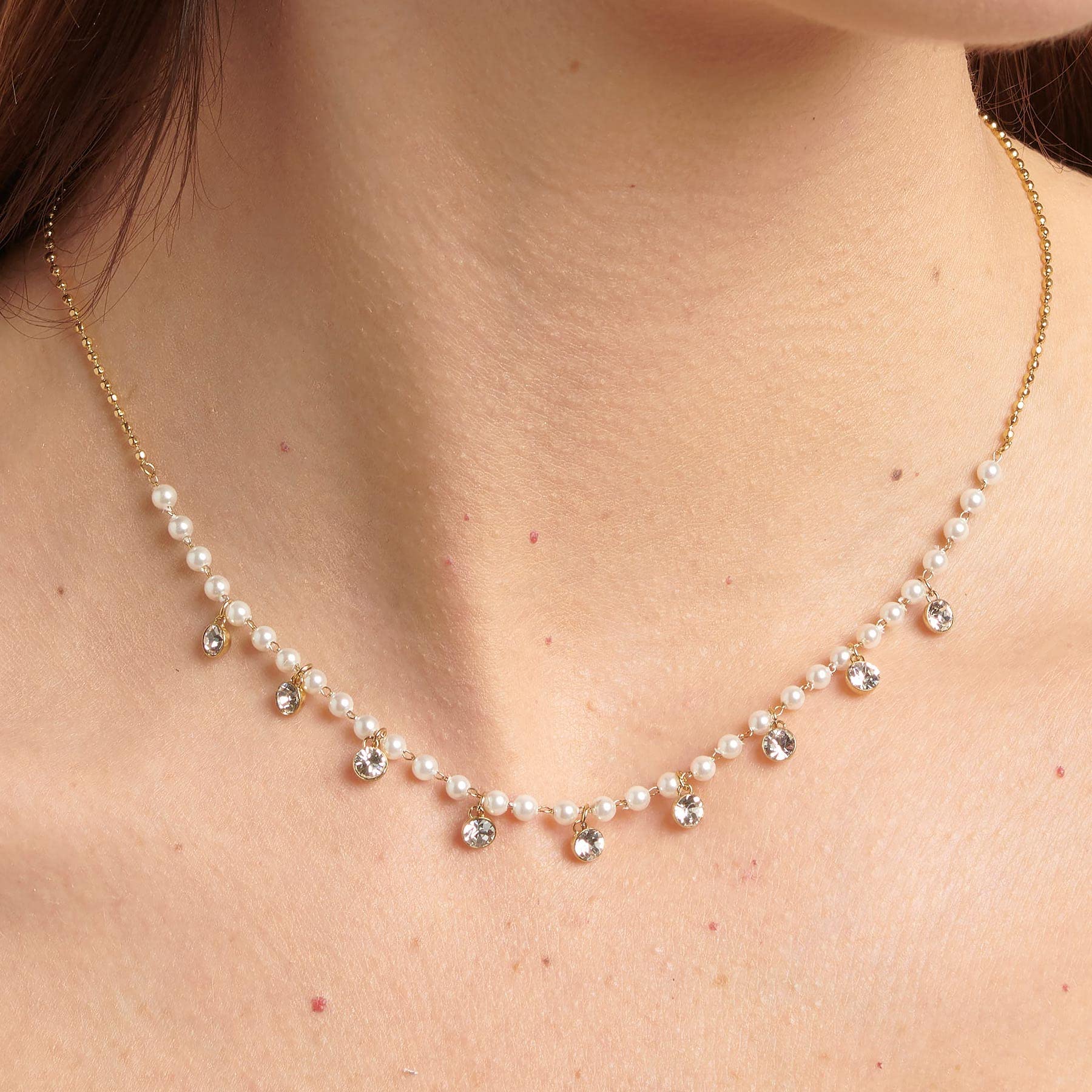 Brosway Collana Donna, Collana in Acciaio e Cristalli/perle | Collezione Chant - BAH84