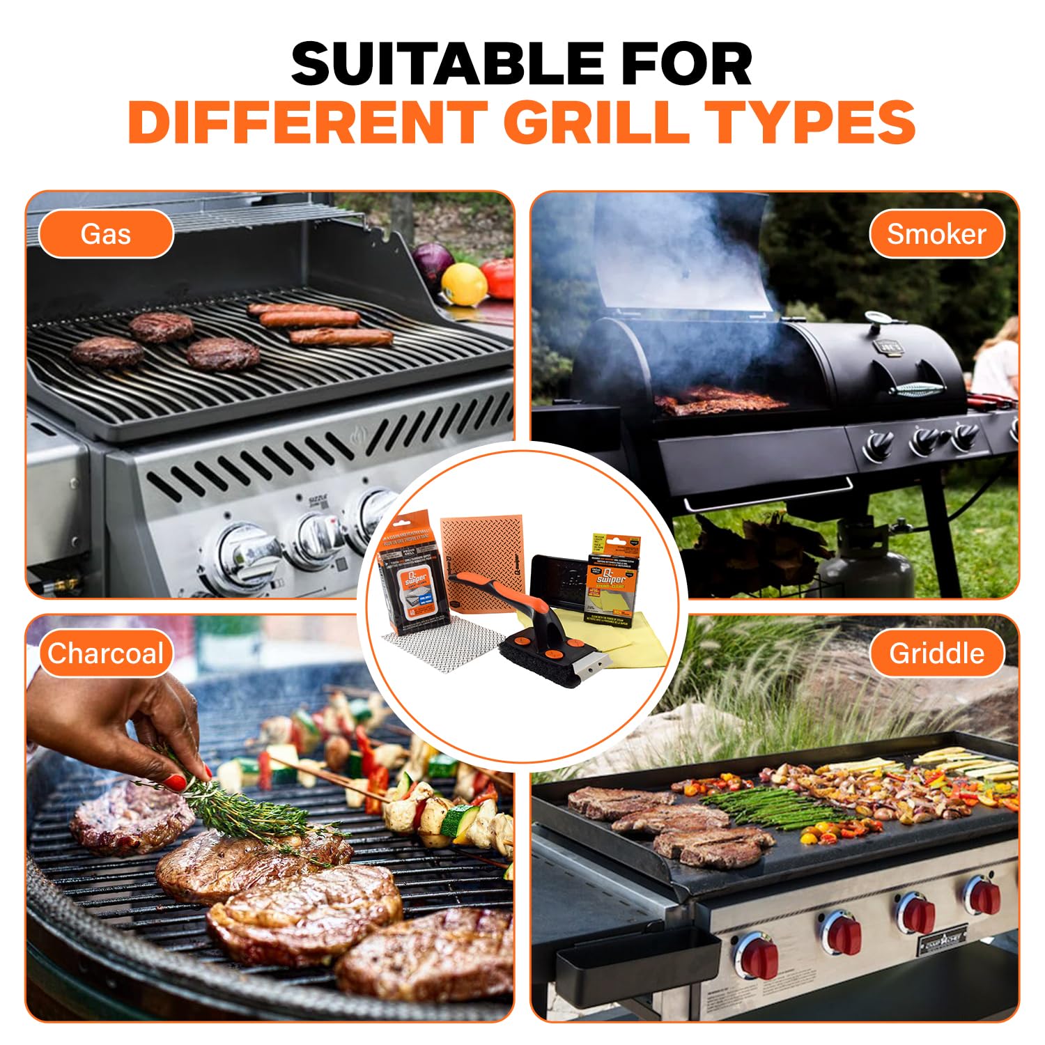 Proud Grill Q-Swiper XL kompletny zestaw do czyszczenia grilla, zestaw