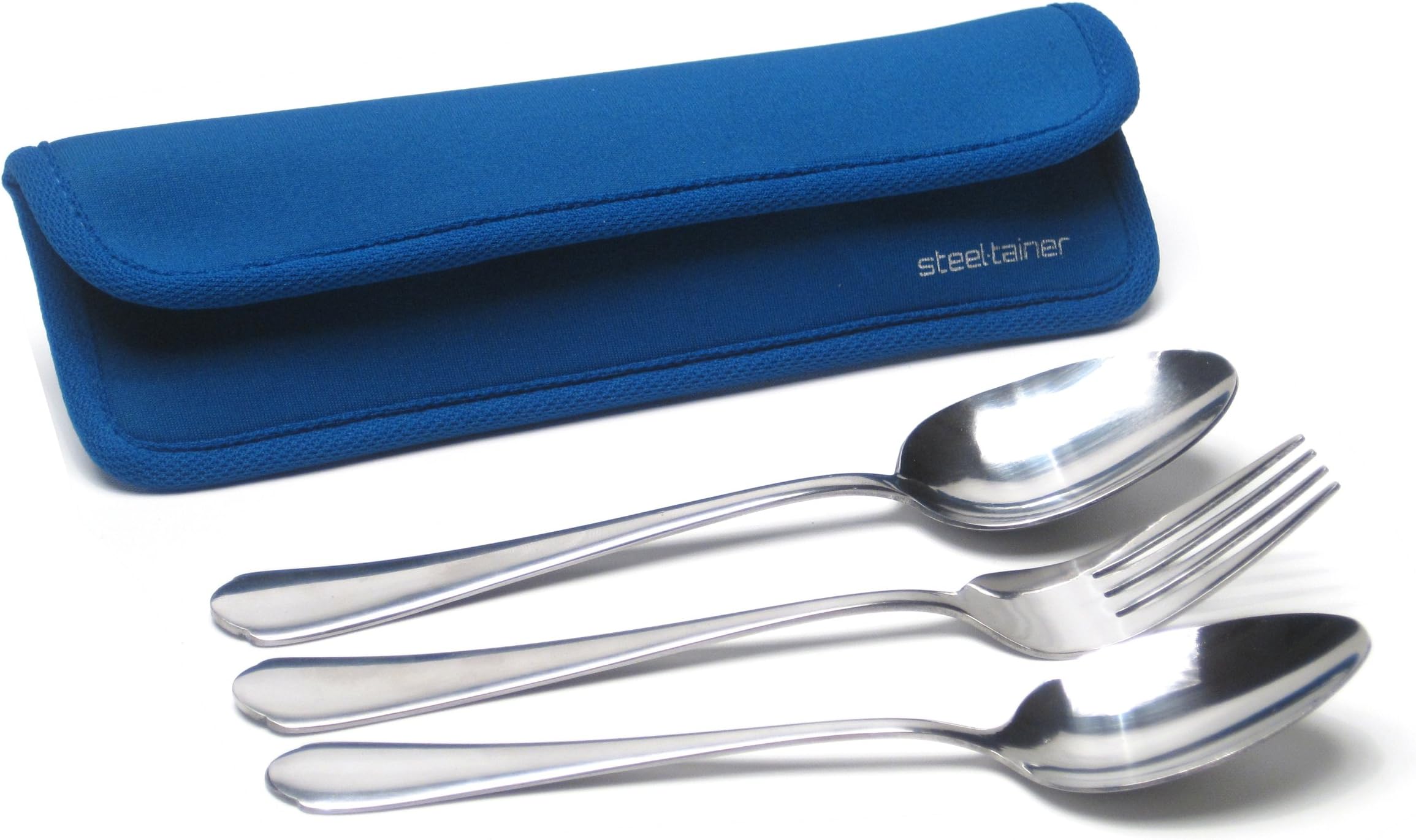 Steeltainer Travel Cutlery Kit with Neoprene Case (Blue)