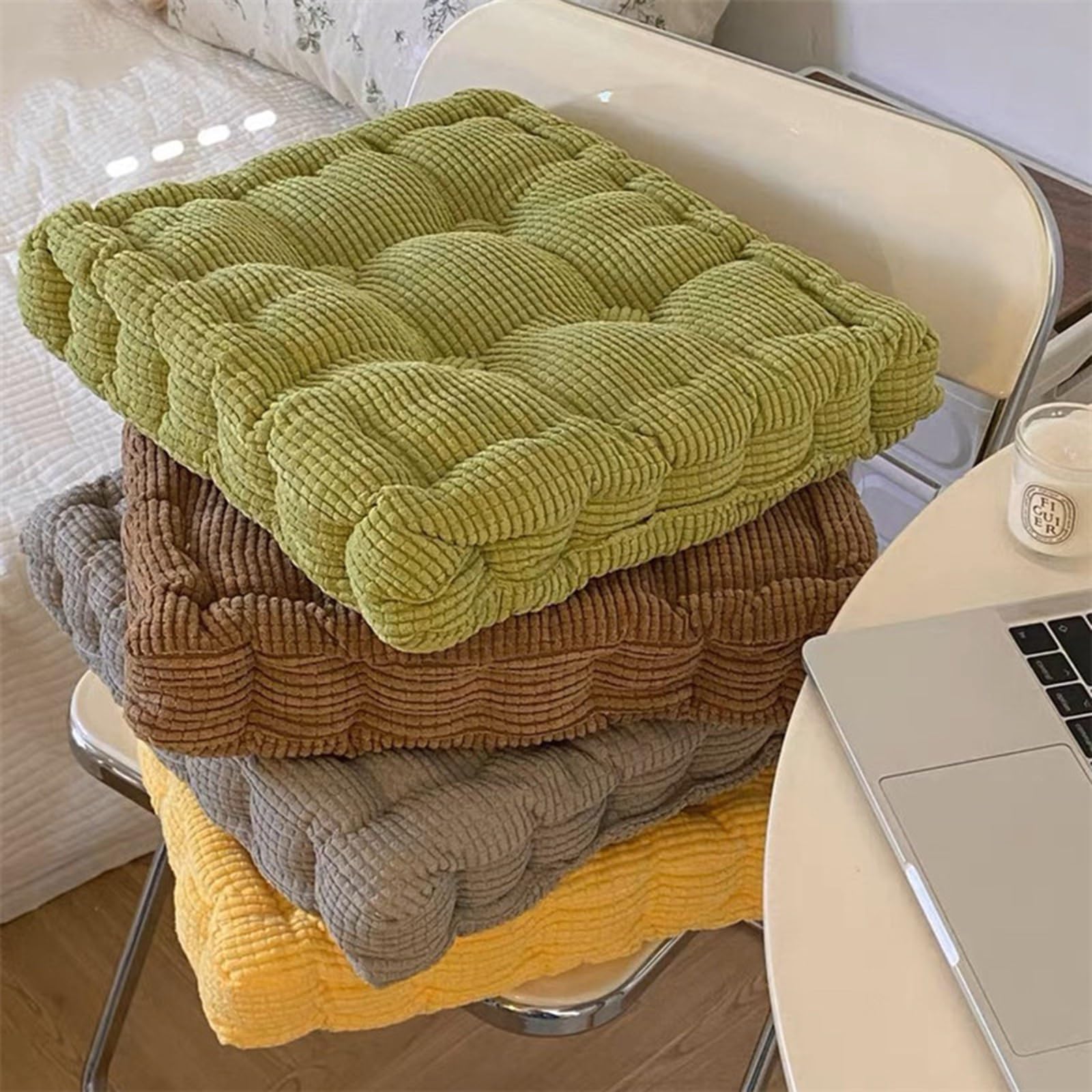 TALCUS Cojines para Sillas de Exterior,Cojines para Palets, Banco, Silla y Suelo, Asiento Cómodo Decorativo para Interior y Exterior(E,4PCS)