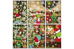 100-Piece Christmas Grinch Window Decals