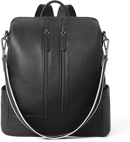 Miniatura 9 de CLUCI - Mochila de cuero para mujer convertible grande para viajar de diseñadora moda casual bolso de hombro universitario