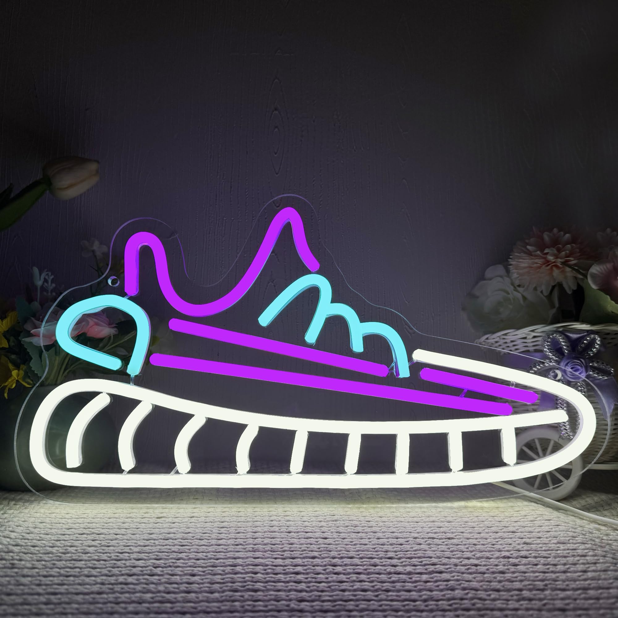 Amazon.co.jp: 壁の装飾用スニーカーネオンサイン、調光可能なスポーツ