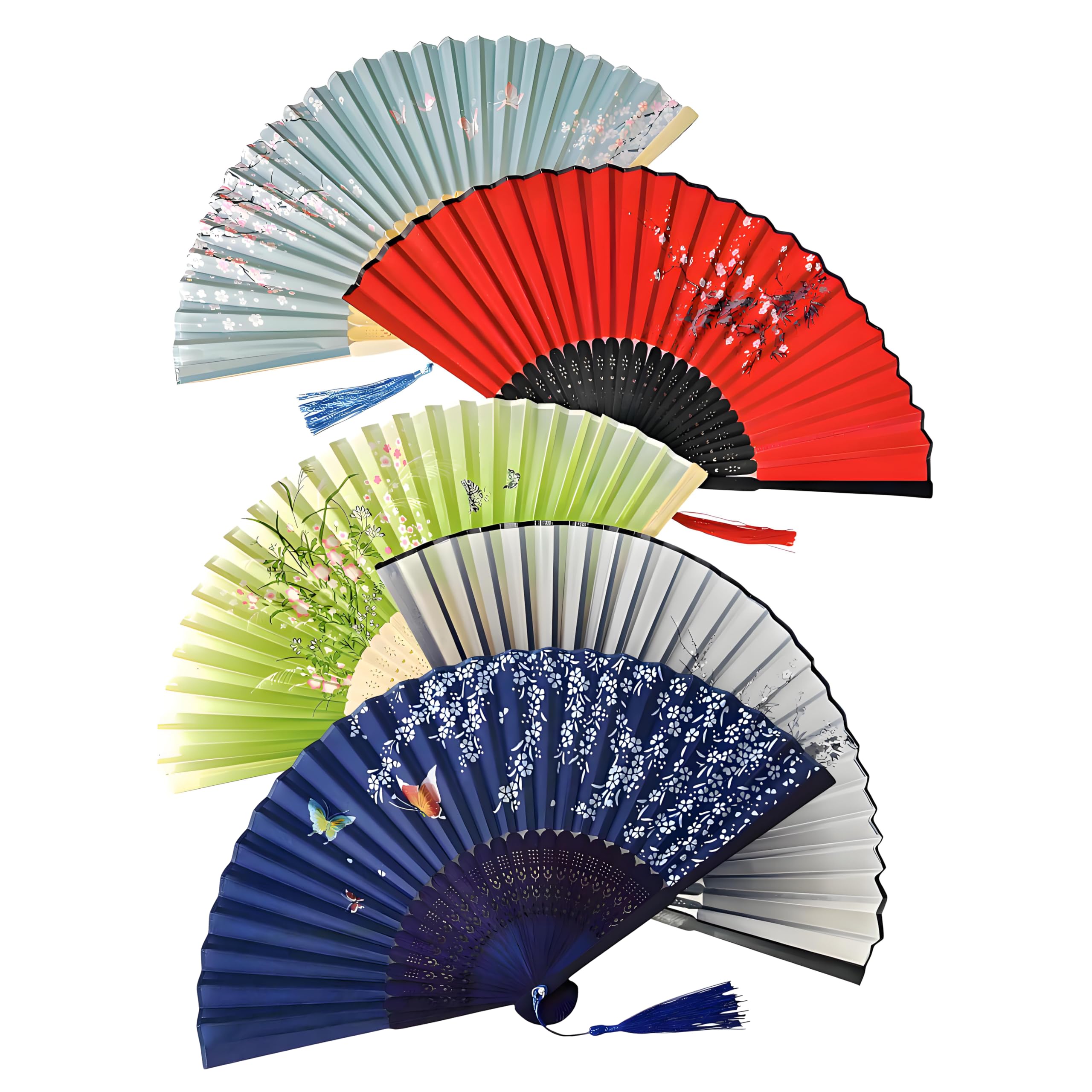 2025 New 5PCS Folding Hand Fans, 8.4