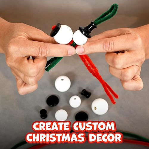 Miniatura 4 de Ready 2 Learn Manualidades de Navidad | Crea tus propios muñecos de nieve de cuentas | Juego de 4 | Adornos de bricolaje para niños | Decoración de