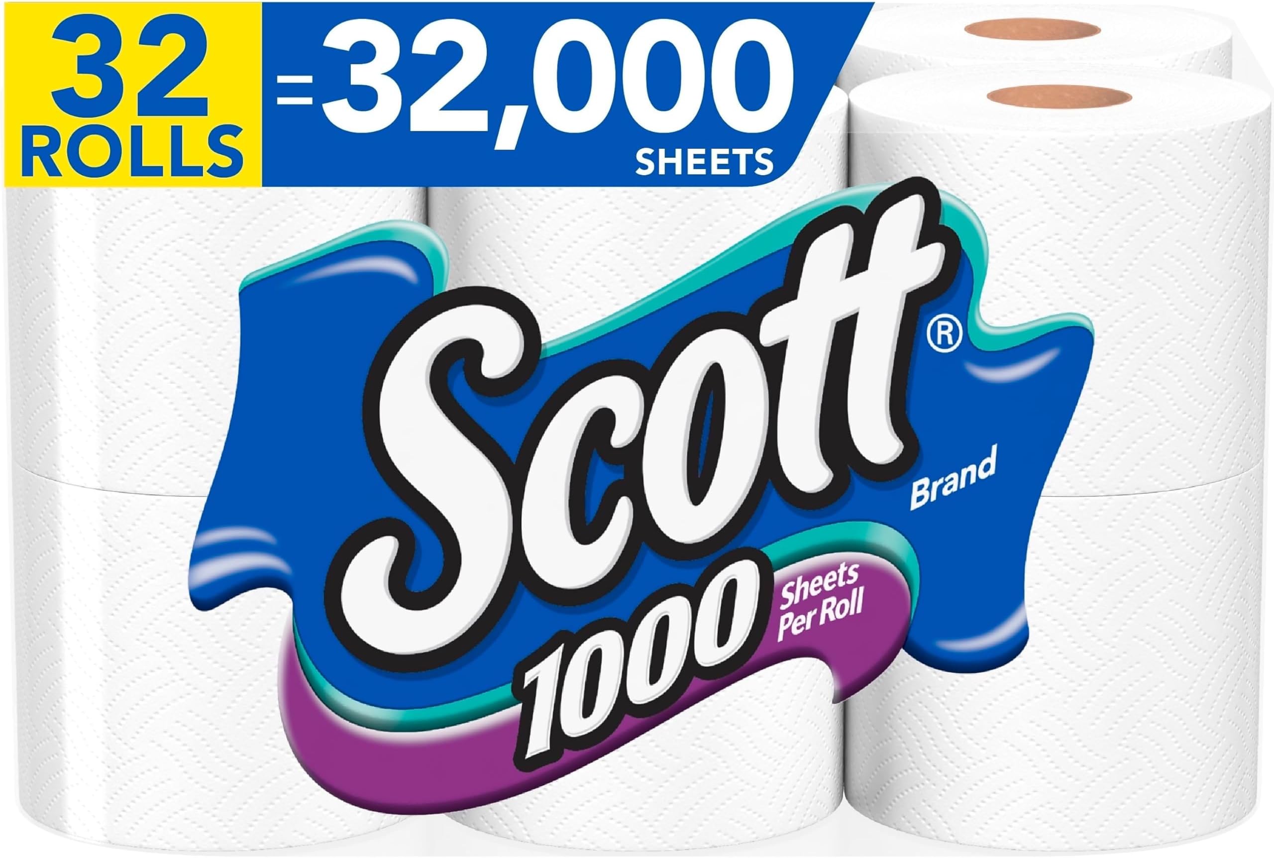 Amazon.com: Scott 1000 Toilet Paper, 32 Rolls, Septic-Safe, 1-Ply ...