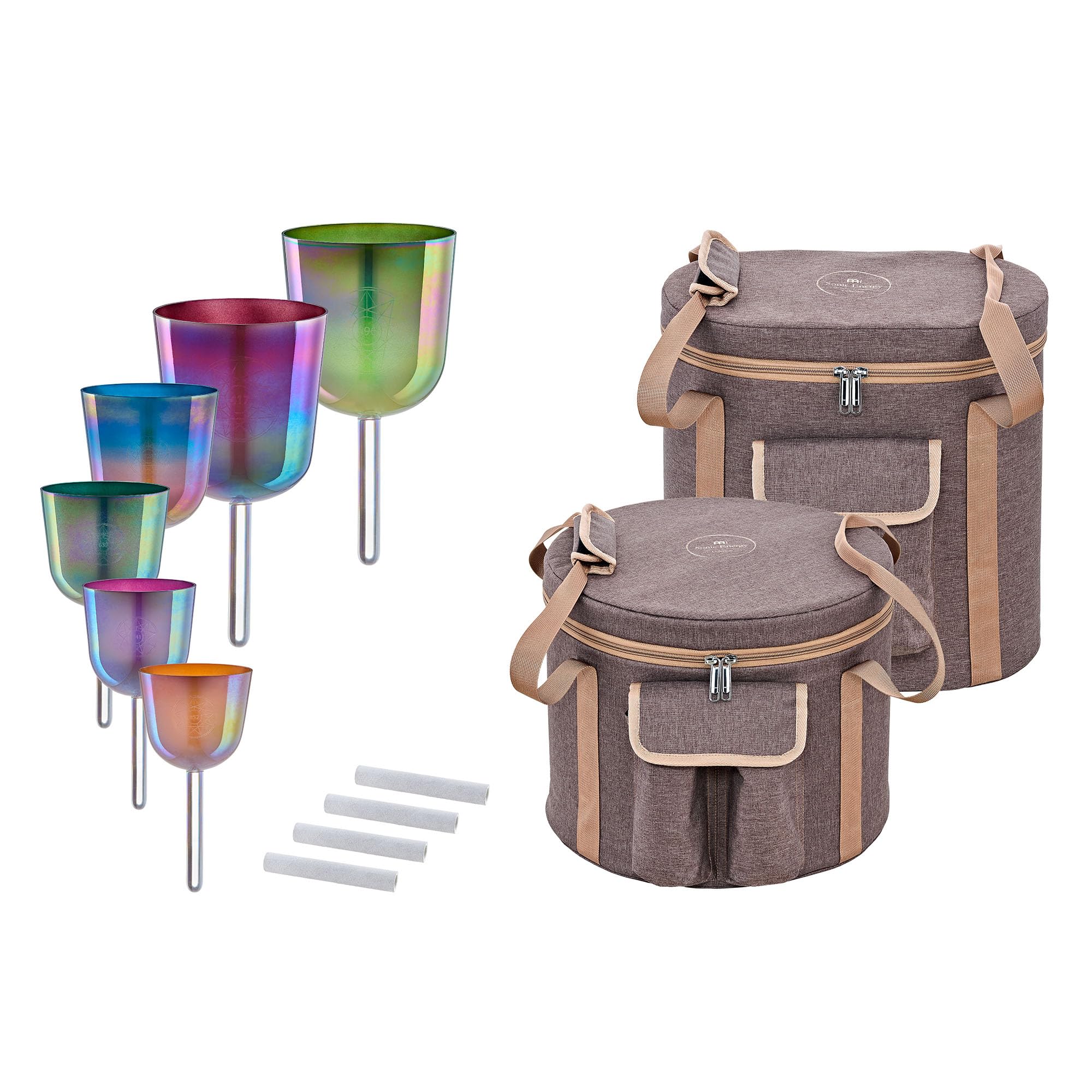 Essence Solfeggio Lot de 6 bols chantants en cristal avec maillets et sacs pour la méditation, la guérison par le son, la thérapie Reiki, le yoga