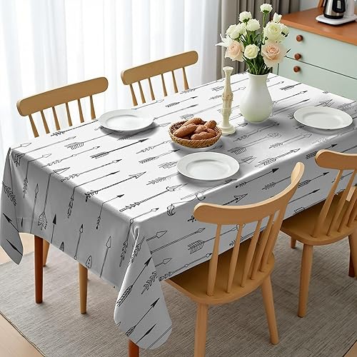 Miniatura 2 de Ambesonne Mantel de flecha, motivos tribales nostálgicos gráficos contemporáneos de la cultura retro de flechas nativas, mantel rectangular para