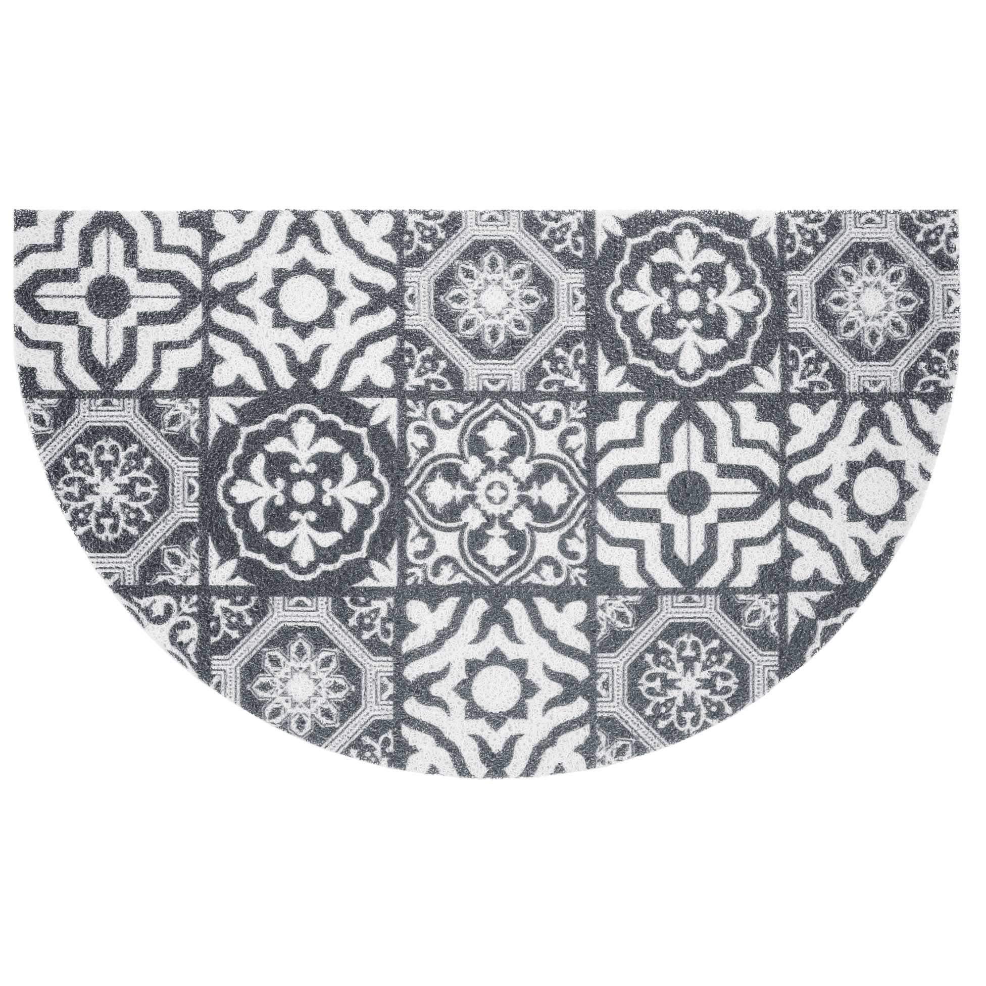 Tapis d'entrée Lisbonne design demi-lune en PVC de qualité