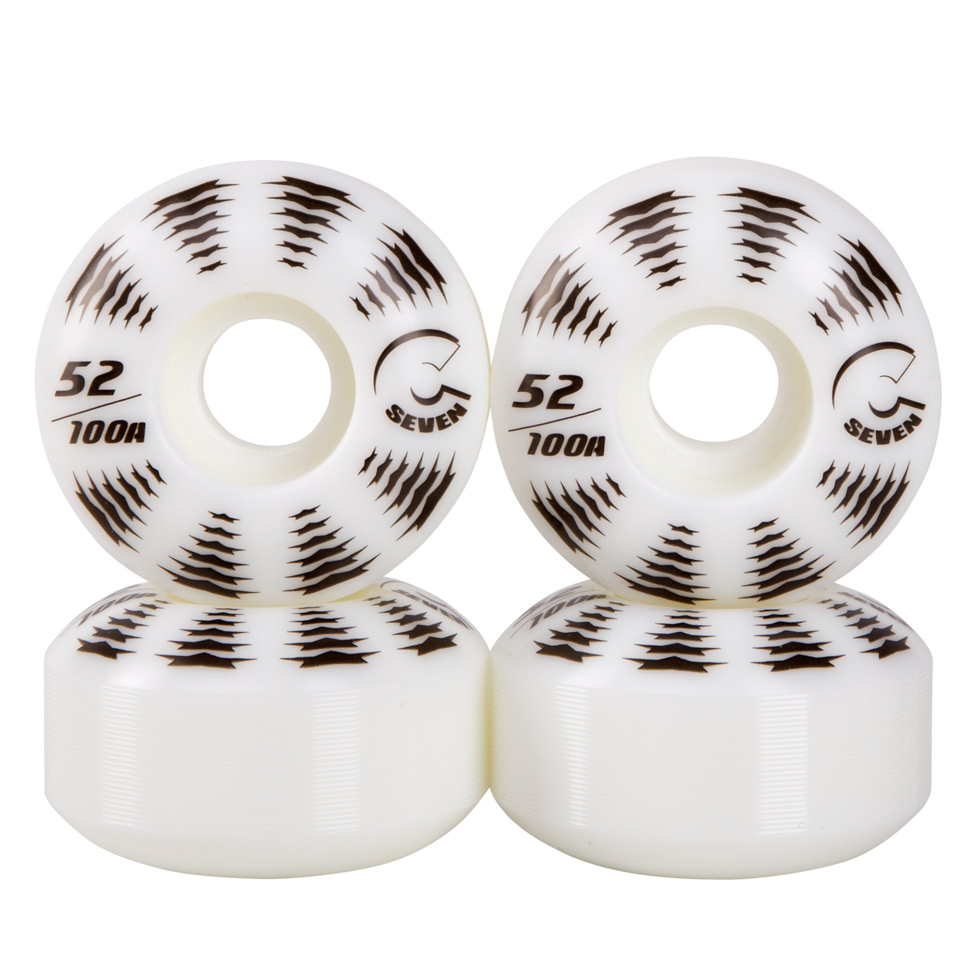Cal 7 Catch-22 Skateboard Wheels, 52mm & 100A, Black & White Design, Great for Trick, Street & More