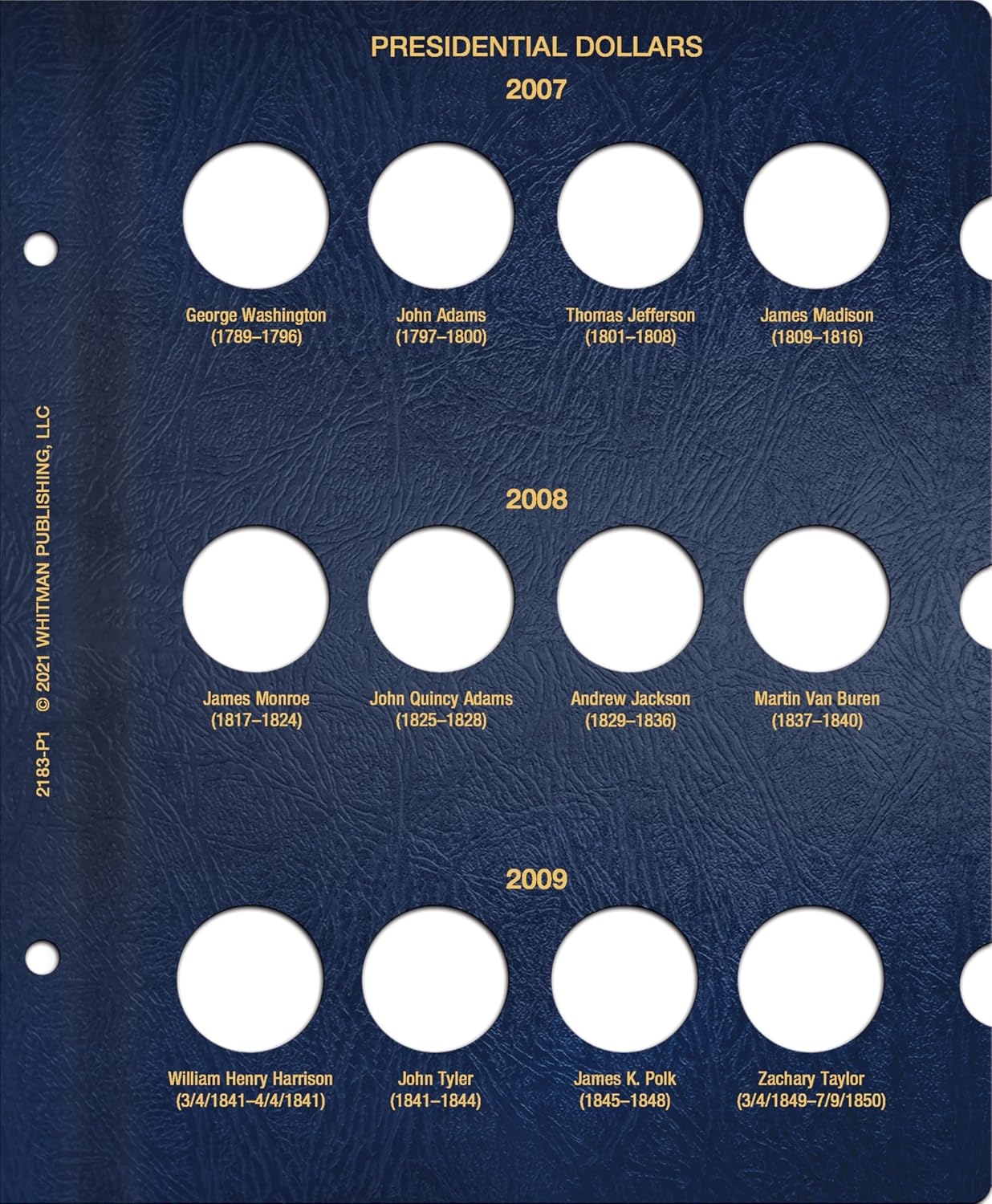 Whitman Classic® Coin Album - Presidential Dollars: Starting 2007 (Single Mint) (Whitman Classic Album)