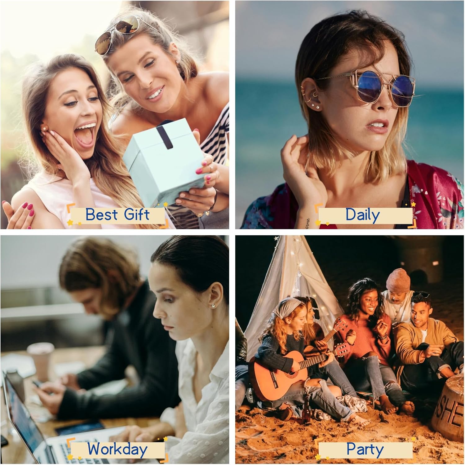 316L Surgical Steel Huggie Hoop Earrings Set,3 Pairs Small Hoop Earrings for Women & Men, Hypoallergenic CZ Cartilage & Earlobe Earrings, Lightweight & Trendy, 8mm 10mm 12mm(Gold) - Image 6