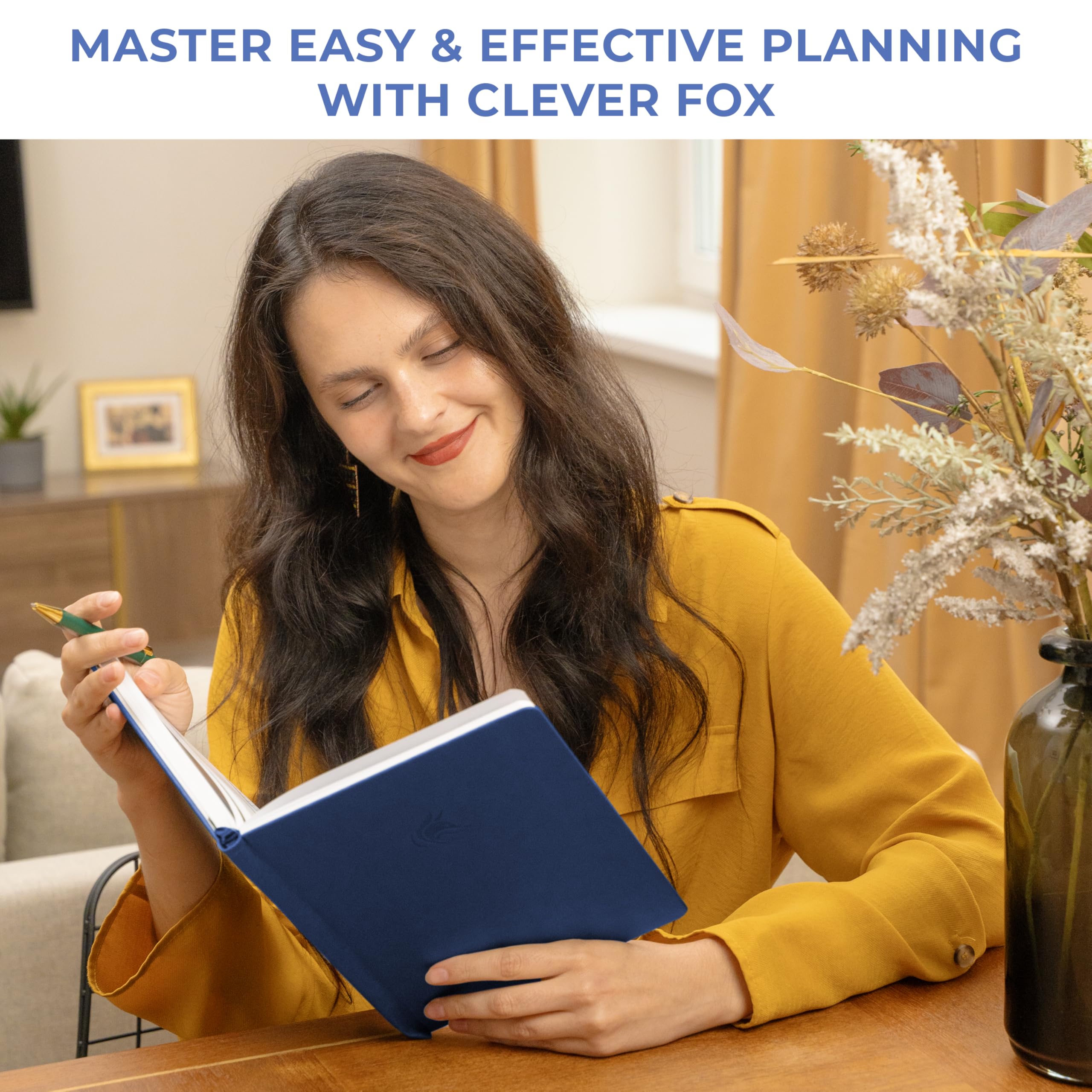 Clever Fox Planner Large – Undated Weekly & Monthly Planner for Productivity, Time Management & Goals – Organizer Journal – 7x10” (Mystic Blue)