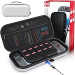 Case de transport pour commutateur Nintendo 2 Console 2025 | Cas de voyage pour commutateur 2 avec 10 Stockage de la carte de jeu, noir de carbone