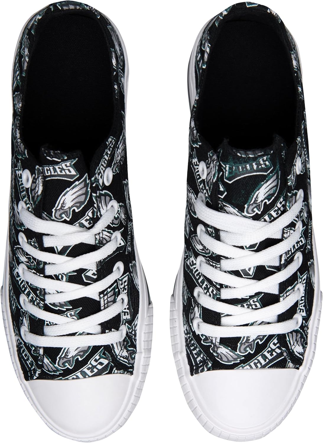 FOCO Philadelphia Eagles NFL Womens Low Top Repeat Print Canvas Shoes - 10 - Image 3