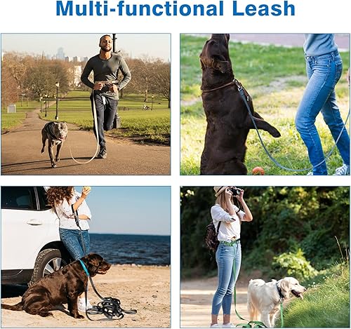 Miniatura 6 de Wisedog Correa larga de 30.8 pies para perros grandes, correa larga resistente con mango acolchado suave, longitudes ajustables, ideal para