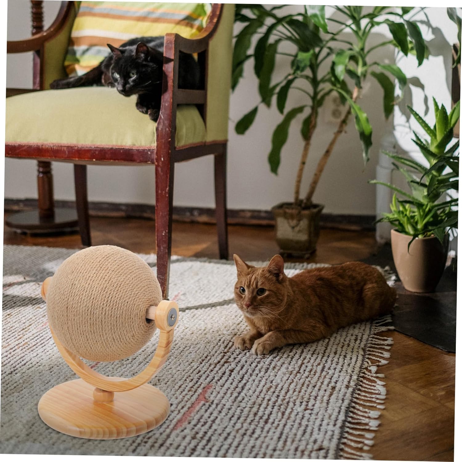 Funny Cat Scratching Ball Durable Globe Shaped for Indoor Cats Relief Claw Grinding Interactive Cat for Playtime Home Decor for Reducing Loneliness